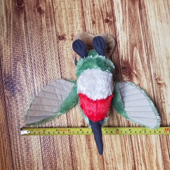 Wild Republic Hummingbird Stuffed Animal Green Red Plush Cuddlekins 8 Inch Soft - Picture 8 of 8